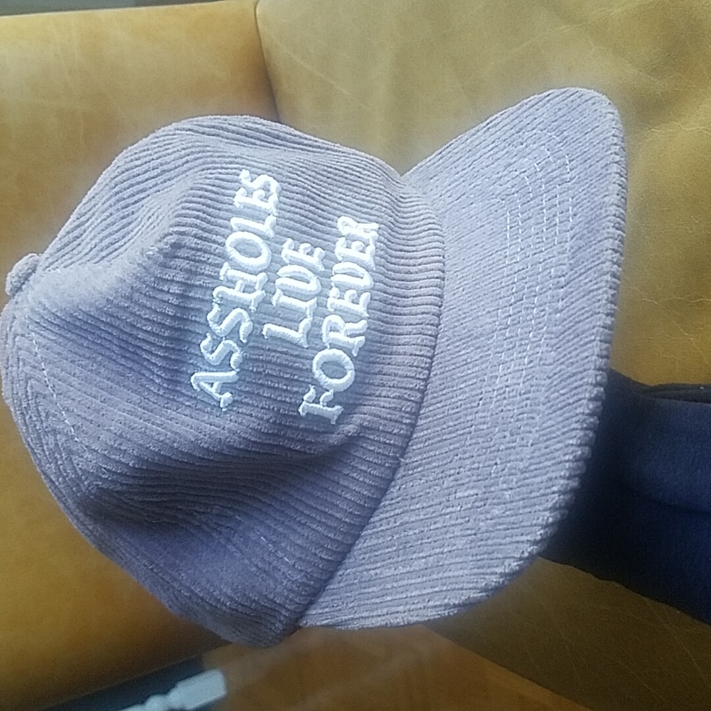 A$$holes Live Forever Corduroy Embroidered Baseball Trucker Hat Cap